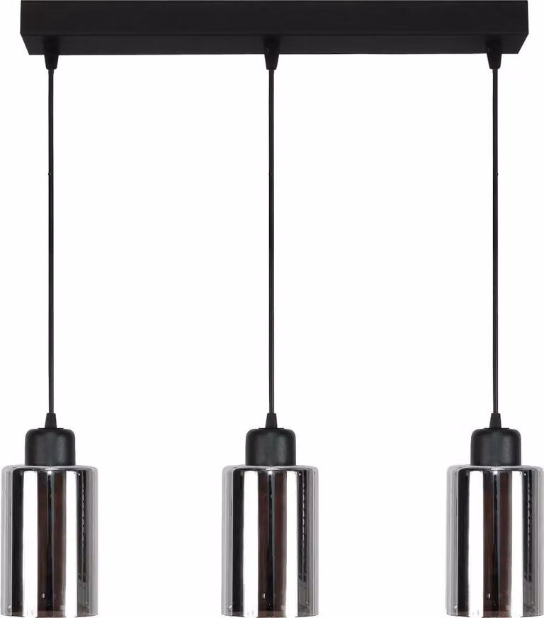Lampadario A Sospensione Nero, Paralume In Vetro Di Grafite Loyd Sv 15-572
