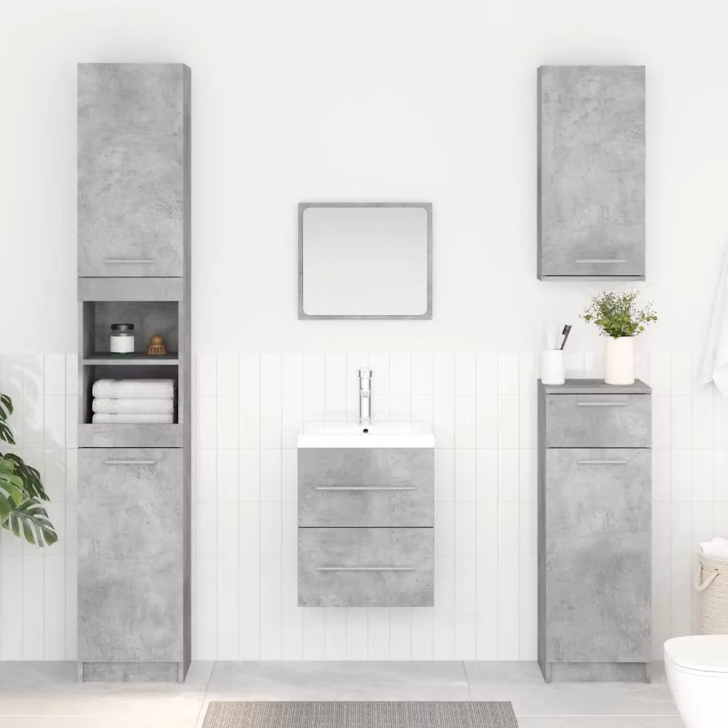 Armadio sottolavello vidaXL in stile rustico per bagno, Grigio, L 38,5 cm x P 41 cm x H 48 cm