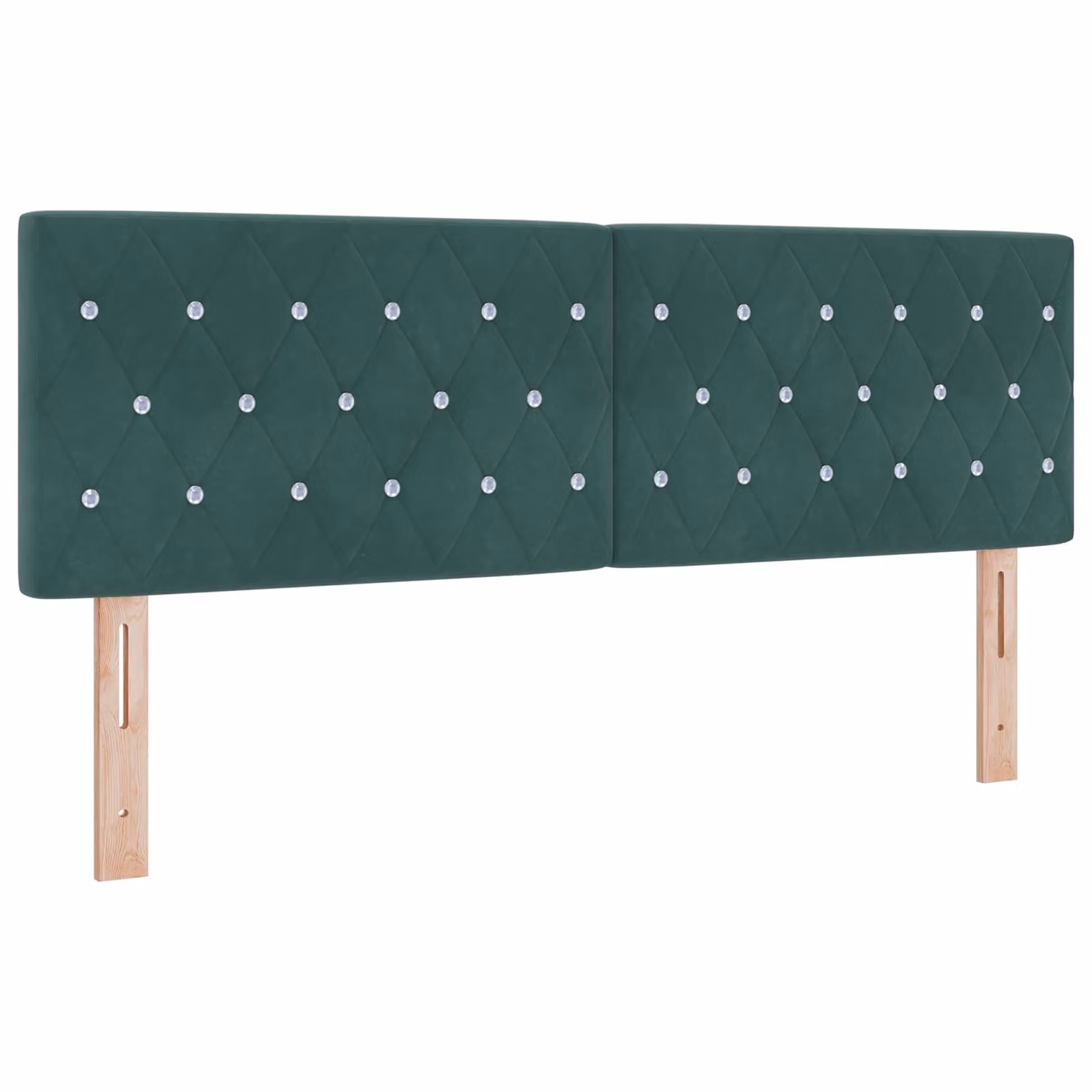 Testiera per letto vidaXL in velluto verde scuro con struttura in legno di pino, larghezza: 160 cm