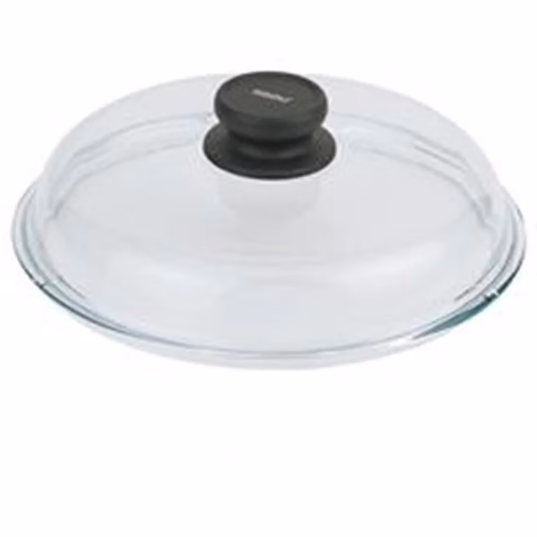Coperchio in vetro con pomolo argento di Risolì, diam.20cm