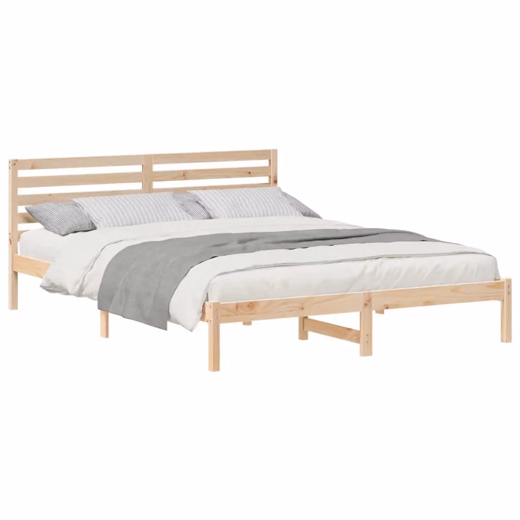 Struttura del letto in pino massello vidaXL, colore marrone, L/P/H: 160 x 200 x 100 cm – 2