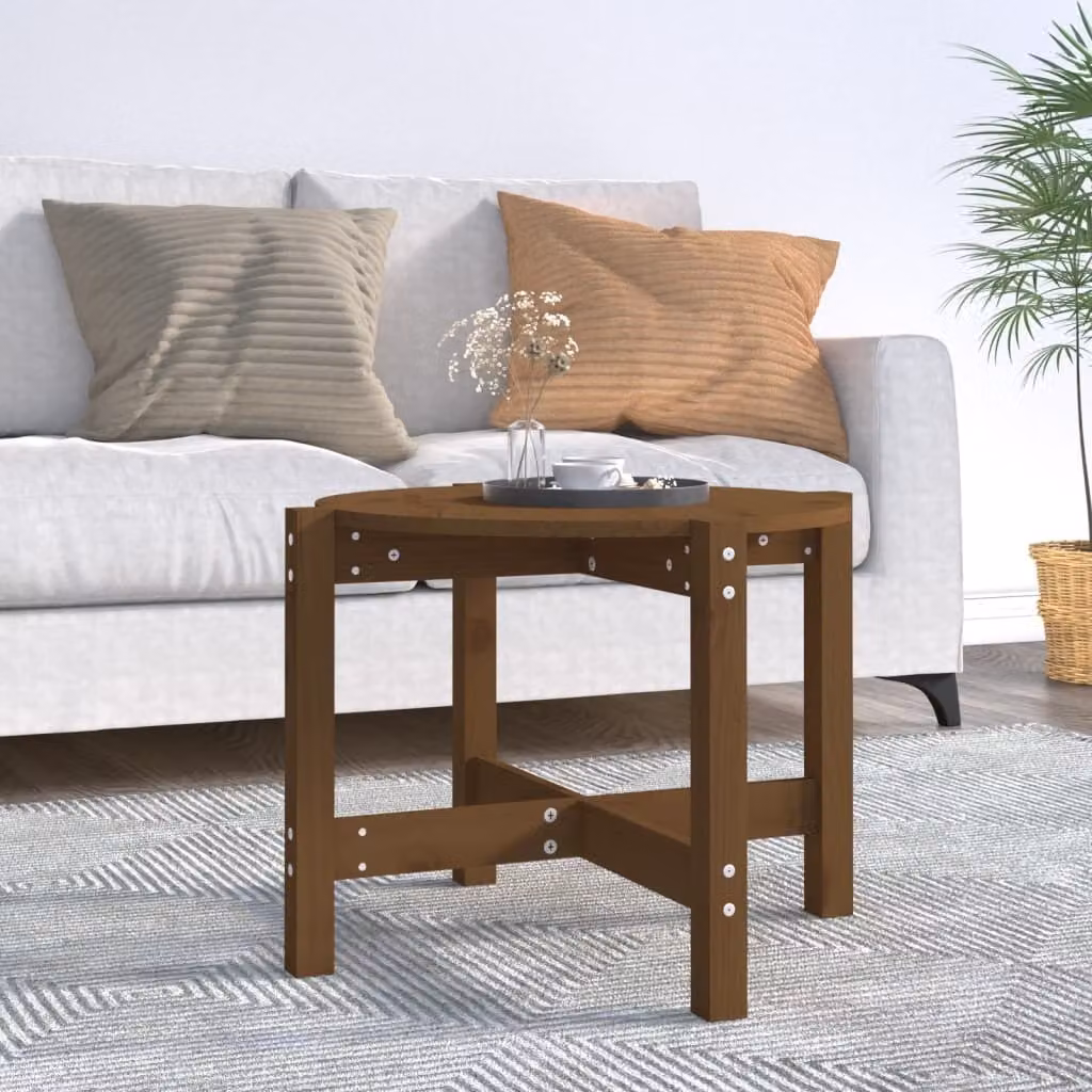 Maison Exclusive - Tavolino da salotto marrone miele Ø 62,5x45 cm Legno massello di pino