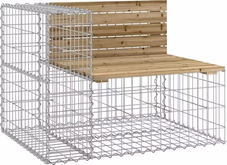 Panca da Giardino Design Gabbione 92x71x65,5 cm Pino Impregnato