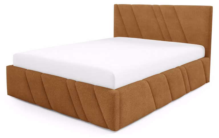 Letto imbottito con contenitore, modello Raiz, finitura Grafitschatten, dimensioni 140 x 200 cm