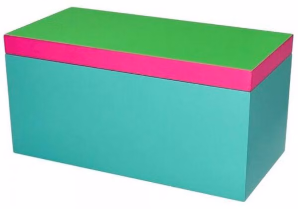 Contenitore regalo, modello Neo, rettangolare, verde, turchese, rosa (13x26x13 cm)