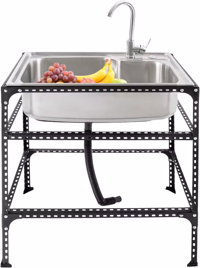 Lavello da cucina, acciaio inossidabile 304, dimensioni 71 x 46 x 76 cm, installazione a libera installazione, modello a vasca singola, con un foro