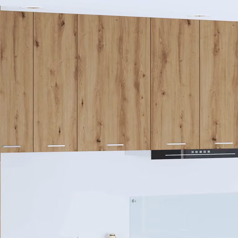Armadio pensile da cucina moderno vidaXL in legno e MDF, Bianco e Rovere, L 50 cm x P 31 cm x H 80 cm