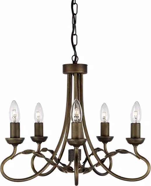 Lampadario Classico Olivia Metallo Oro 5 Luci E14