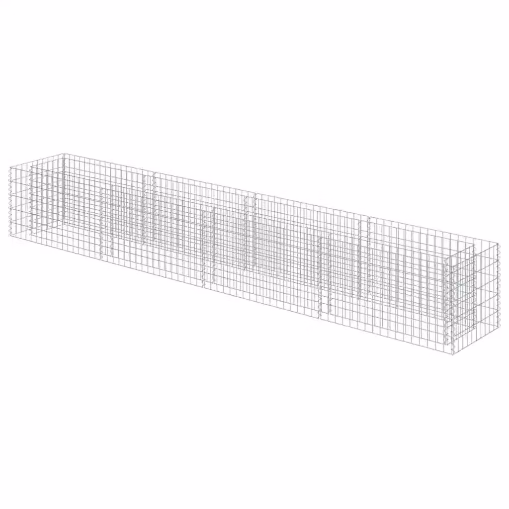Gabbione Letto Rialzato vidaxl in Acciaio Zincato Argento L: 360 cm, P: 50 cm, H: 50 cm – 2
