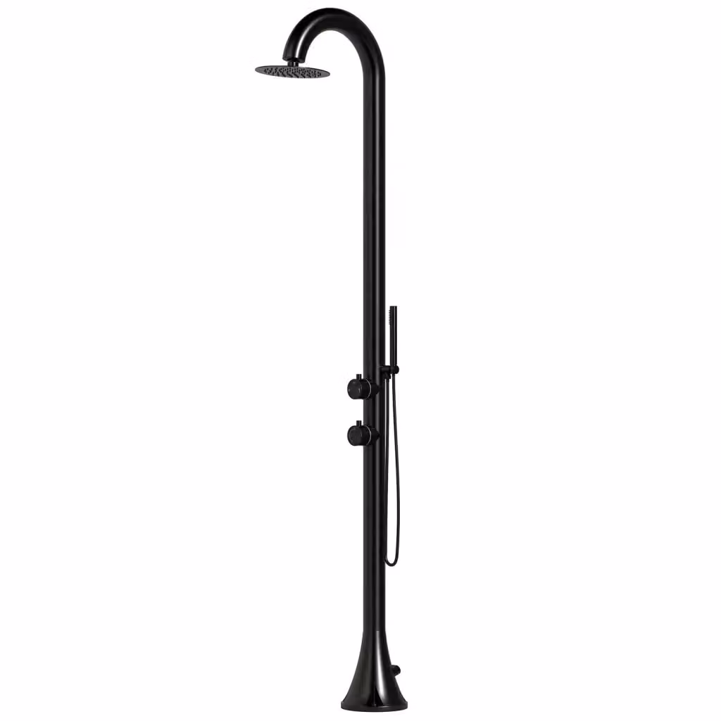 Doccia SINED Luna D Nera in Acciaio Inox 316L con Doccino Flessibile e Doppio Ingresso Acqua Calda e Fredda per Installazioni Esterne – 2
