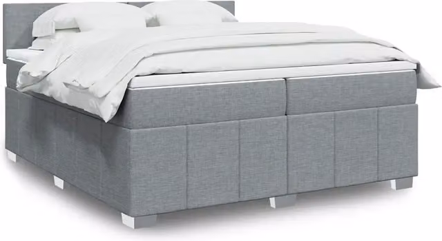 Letto Ibrido vidaXL con Giroletto a Molle e Materasso Grigio Chiaro L/P: 200 x 200 cm