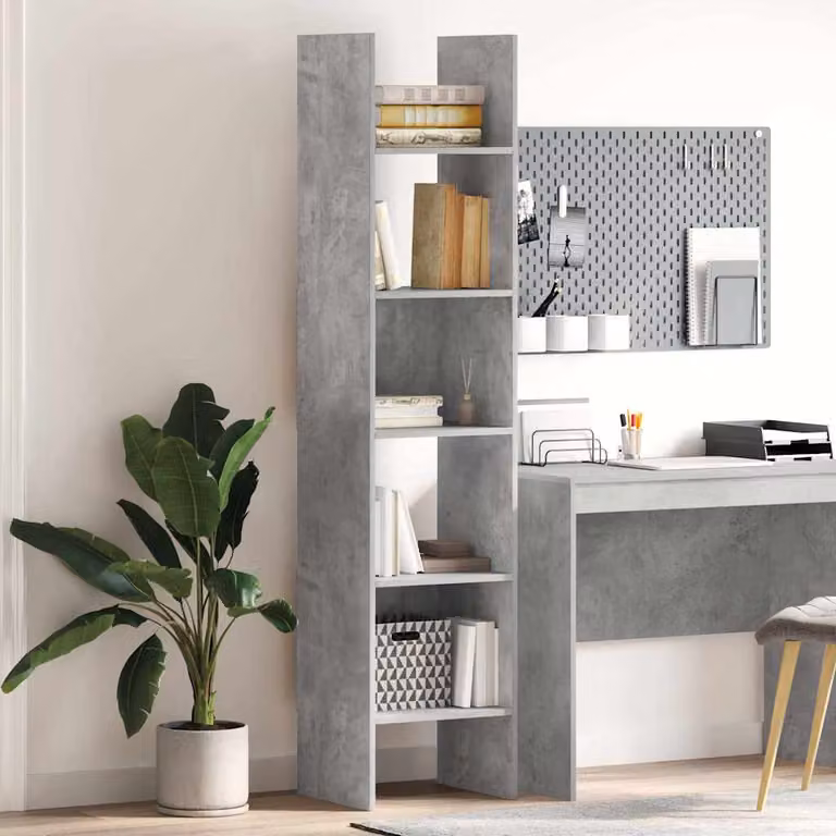Libreria moderna vidaXL in legno e MDF Grigio, L 40 cm x P 35 cm x H 180 cm