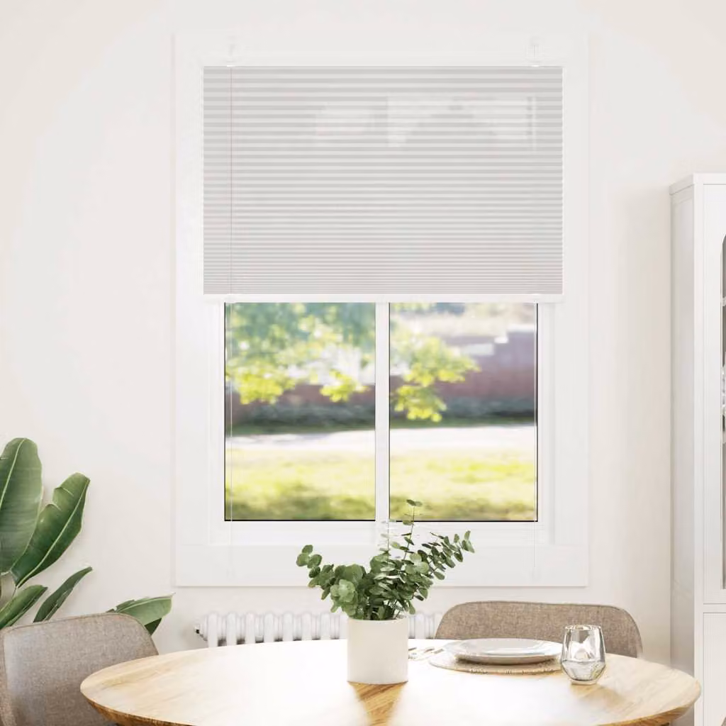 vidaXL Tenda Plissettata Grigio Chiaro 85x100 cm Larghezza Tessuto