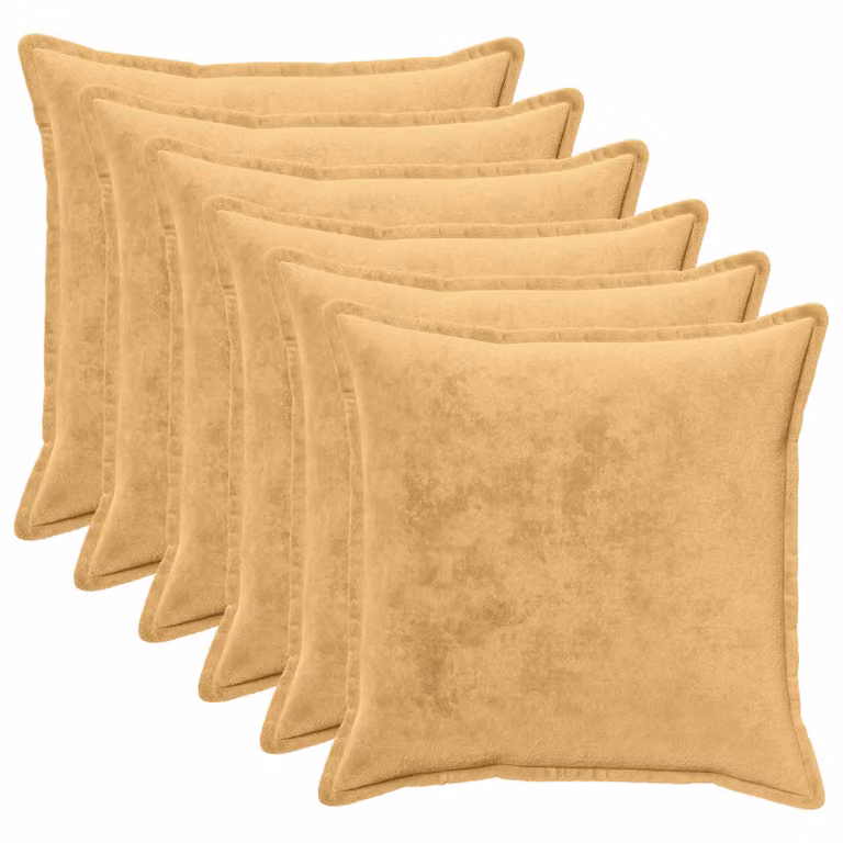 vidaXL Federa 6 pcs HOUTEN Tortora 80 x 80 cm Flanella