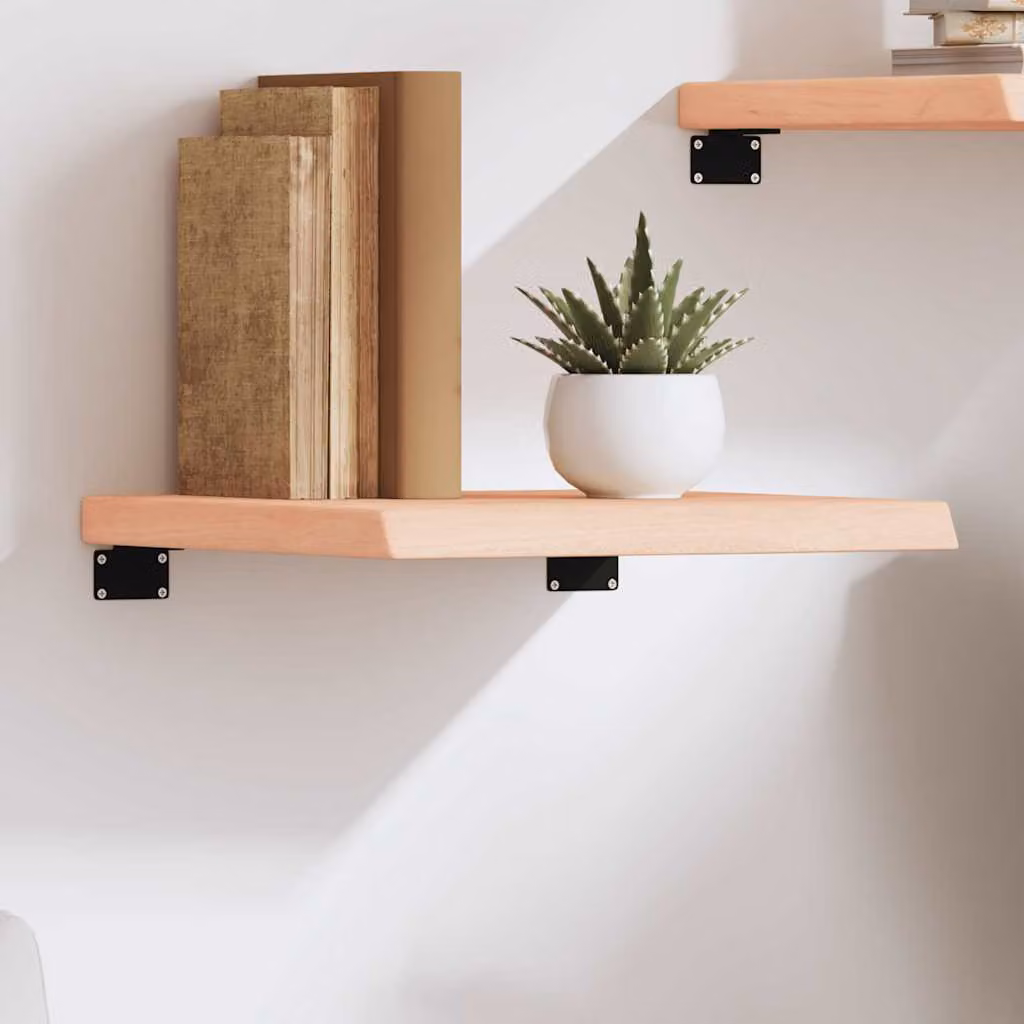 vidaXL Ripiano a Parete in Rovere Massello Non Trattato, Colore Marrone, L 40 x P 40 x H 2-4 cm