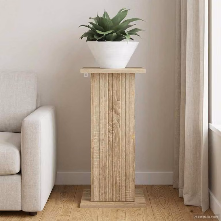 vidaXL Supporto per piante moderno in legno color marrone L/P/H: 30,5 x 30,0 x 60,5 cm