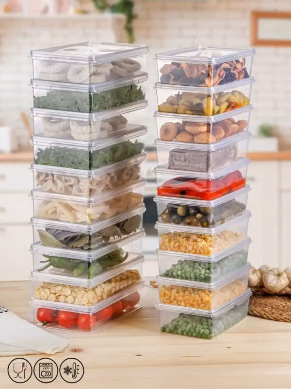 Hermia Concept, PZR-032, set di contenitori (20 pezzi), trasparente, 100% PLASTICA, 14 x 24 x 6 cm