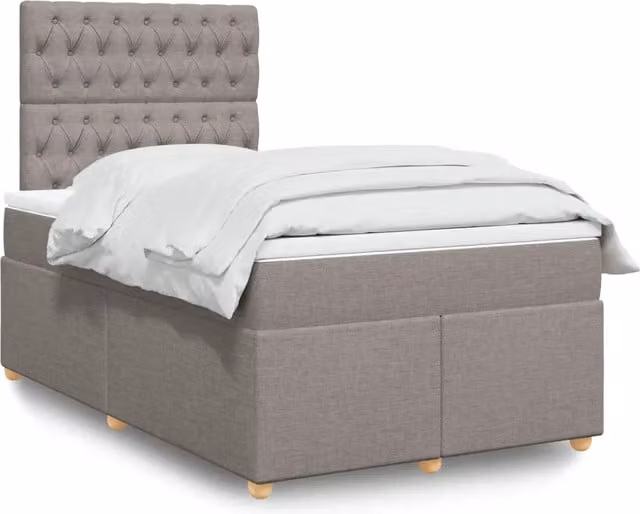 Letto Ibrido Moderno vidaXL con Materasso in Tessuto Beige e Grigio L/P/H: 120 x 200 x 150,5 cm