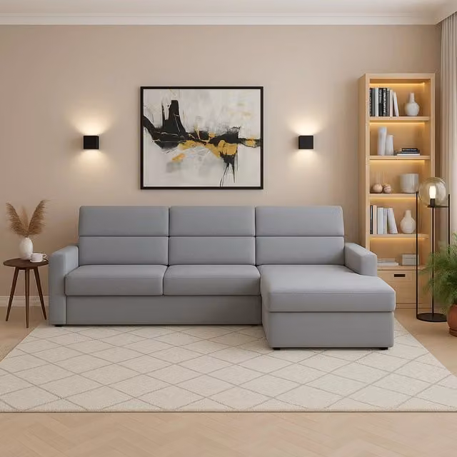 Divano a L con Penisola Reversibile Vigonovo DMORA Grigio L/P: 280 x 160 cm