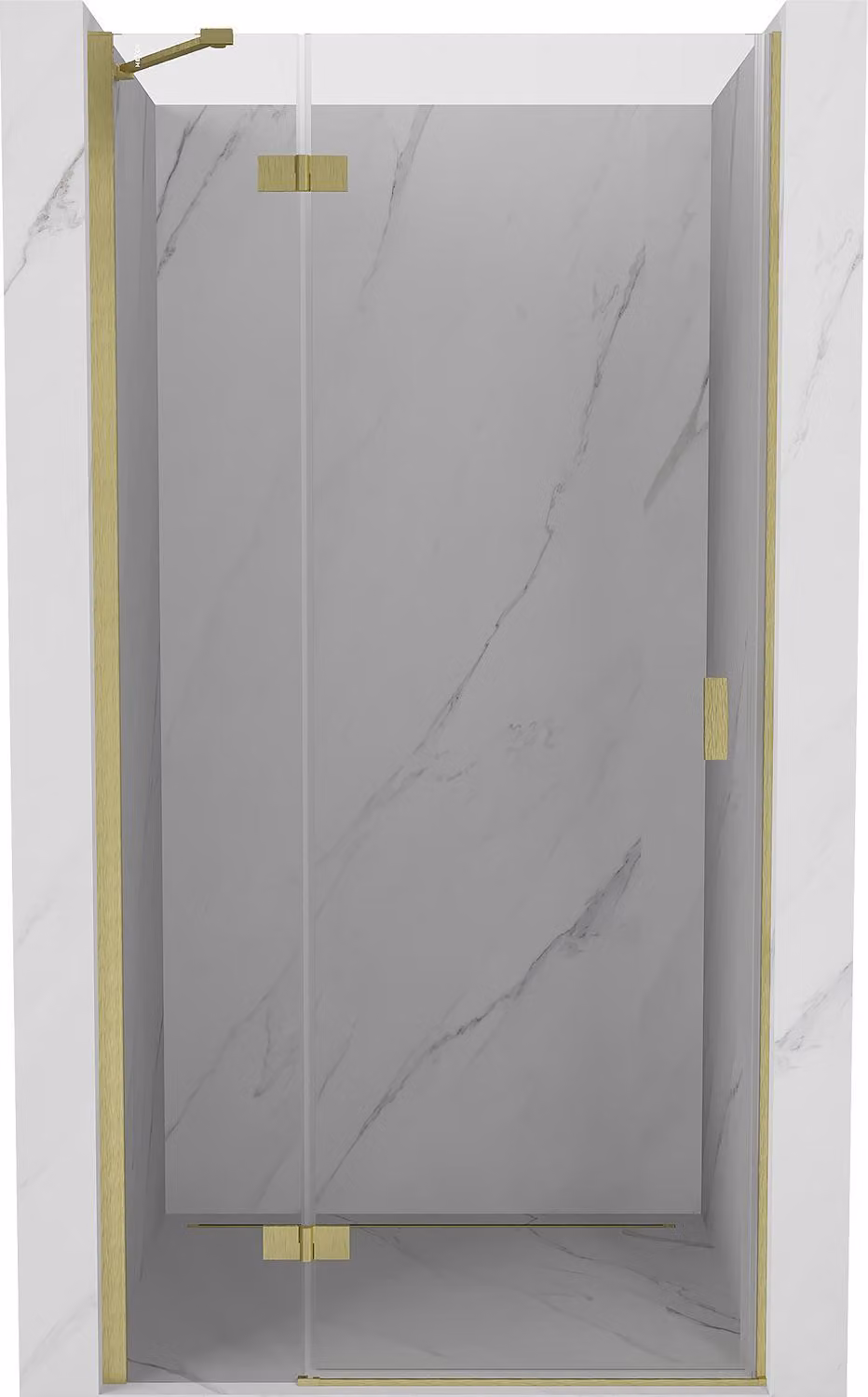 Mexen Mist-H porta doccia battente sinistra 85 cm, trasparente, dorata spazzolata - 8A5-085-000-55-00-L