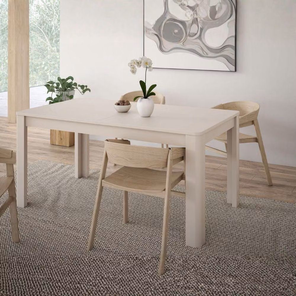 Tavolo rettangolare allungabile Mono Core 160/206 cm con allunga centrale colore cashmere