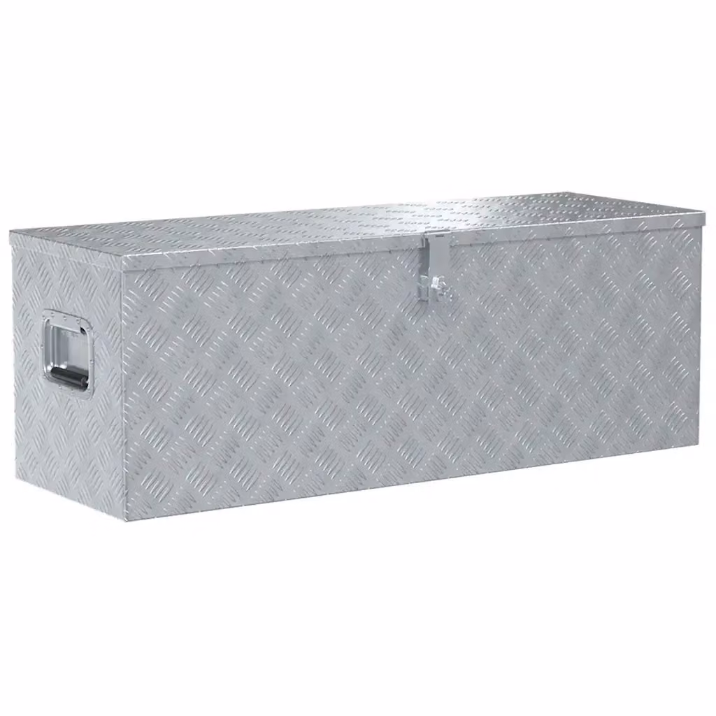 Cassetta in alluminio vidaXL colore argento L: 110,5 cm, P: 38,5 cm, H: 40 cm – 2