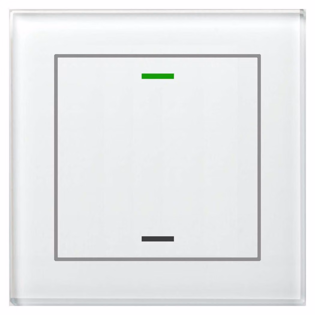 MDT technologies Pulsante in vetro II Luce 1-fold RGBW, bianco, neutro BE-GTL1TW.01