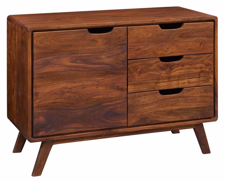 MASSIVMOEBEL24 | Comò in legno di Sheesham 90x40x65 Noce cerato MALMÖ 2 #104