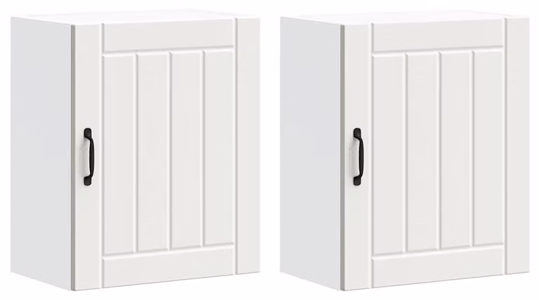 Pensili da cucina 2 pz Lucca in Legno Multistrato Bianco