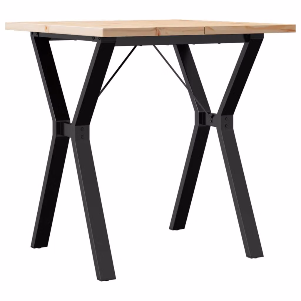 Tavolo da Pranzo Telaio a Y 70x70x75,5 cm Legno Pino e Acciaio