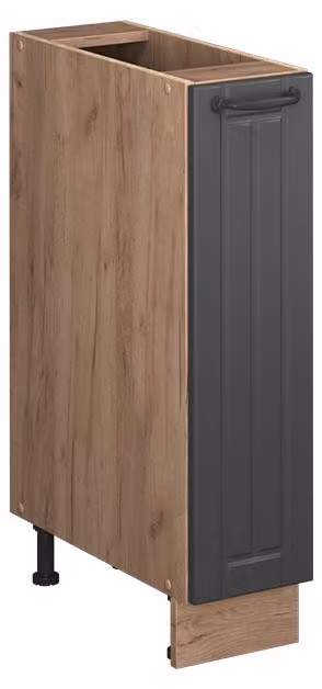 Armadio cucina dispensa alto Vicco Fame-Line Grigio scuro/Rovere dorato 20 cm senza piano di lavoro, Model 61687