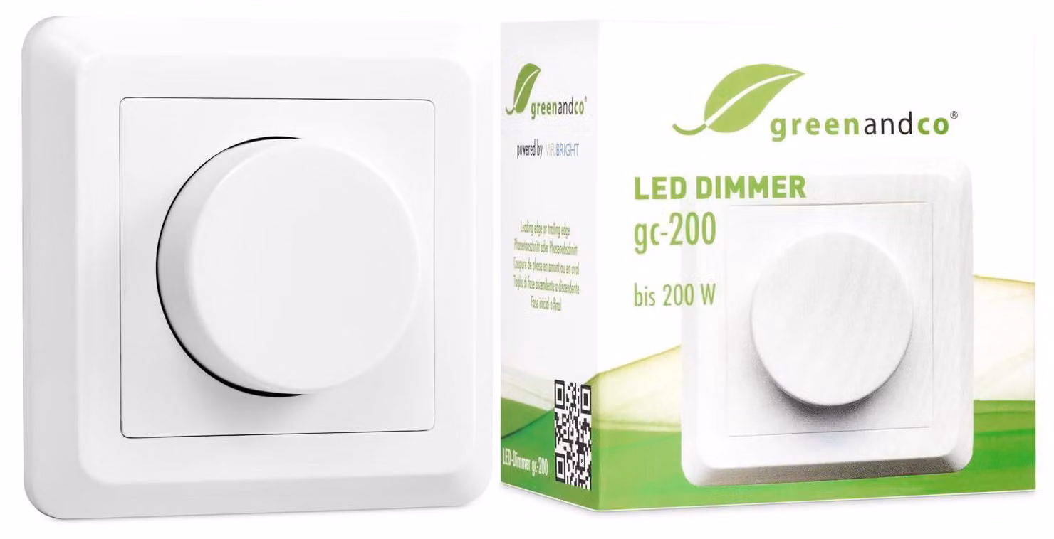 Dimmer a LED e alogena da incasso, da 1 a 200 Watt, colore bianco, adatta per lampade tradizionali