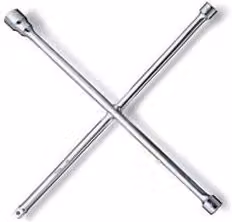 Chiave a croce per ruote Beta cromata per dadi da 24-27-32 mm con quadro da 3/4 in colore argento
