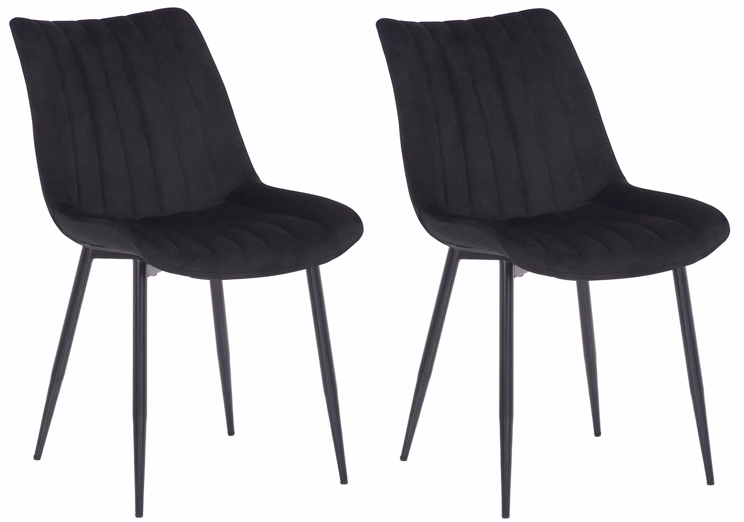 set di 2 sedie Rahden in velluto nero