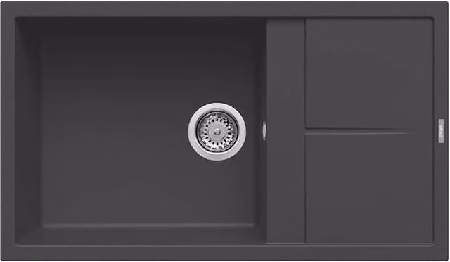 Lavello da incasso Elleci Unico 410 in Granitek colore Antracite L/P: 86 x 50 cm LGU41059 – 1