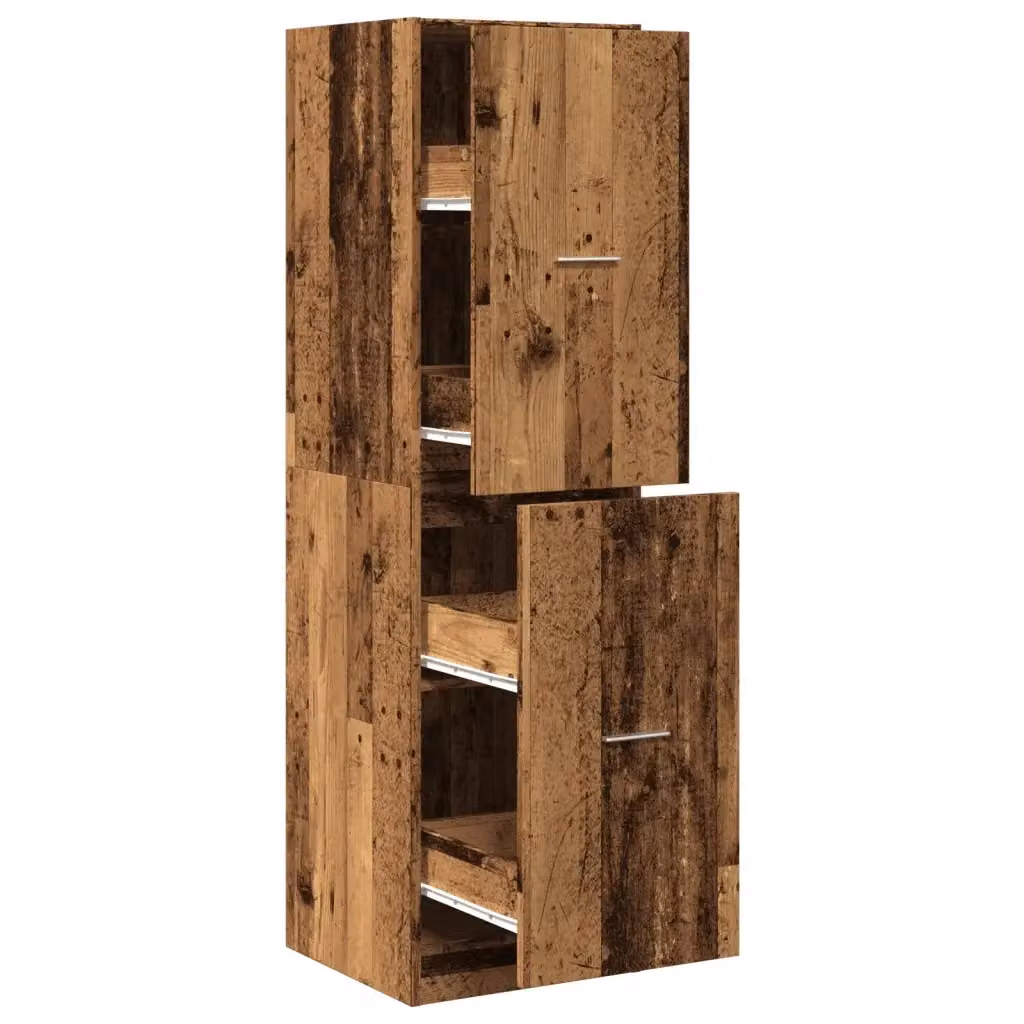 Mobiletto da farmacia vintage HELLOSHOP26 in legno composito con finitura effetto legno anticato marrone, L/P/H: 40 x 41 x 144,5 cm – 2