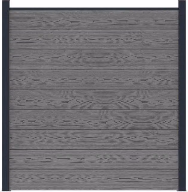 Pannello di recinzione | Recinzione da Giardino WPC e Alluminio Grigio