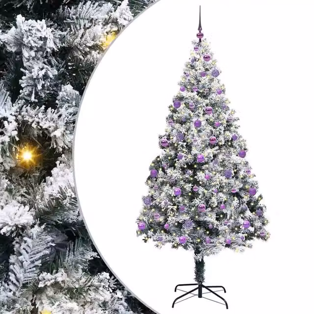 Albero di Natale Artificiale-Albero Natalizio con 300 LED Bianco 210 cm 136993