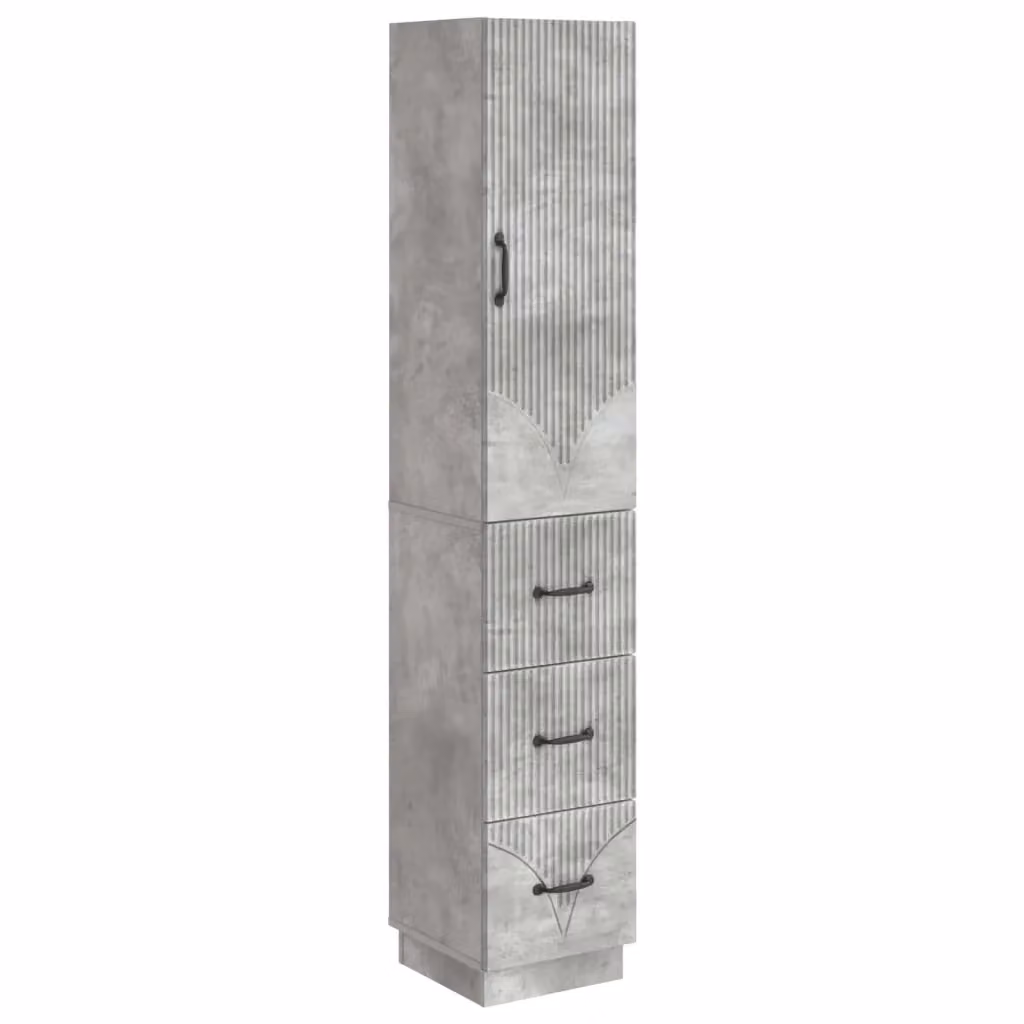 Set di 2 armadi a muro vidaXL in legno e metallo grigio con ante scorrevoli e cassetti, L/P/H: 33 x 34,5 x 87 cm – 2