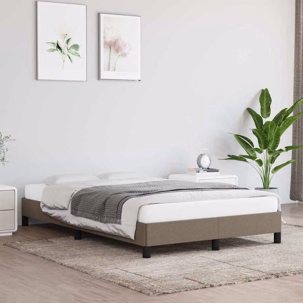 Giroletto vidaXL senza materasso in tessuto beige con doghe in legno L/P: 120 x 200 cm