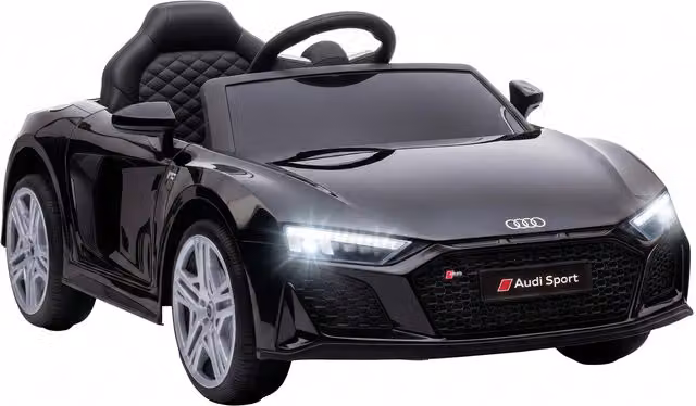 AIYAPLAY Macchina Elettrica per Bambini Audi R8 Spyder 12V con Telecomando e Luci e Suoni, Nero – 1