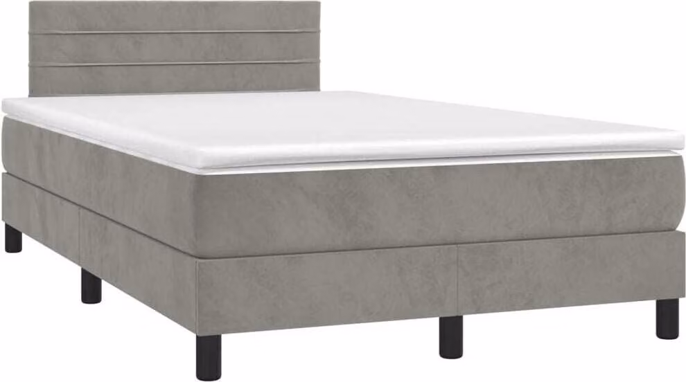 Maison Exclusive - Letto boxspring con materasso grigio chiaro 120x190 cm velluto