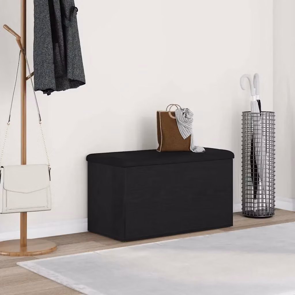 Panchina con contenitore moderna in colore nero L: 82 cm, P: 42 cm, H: 45 cm – 2