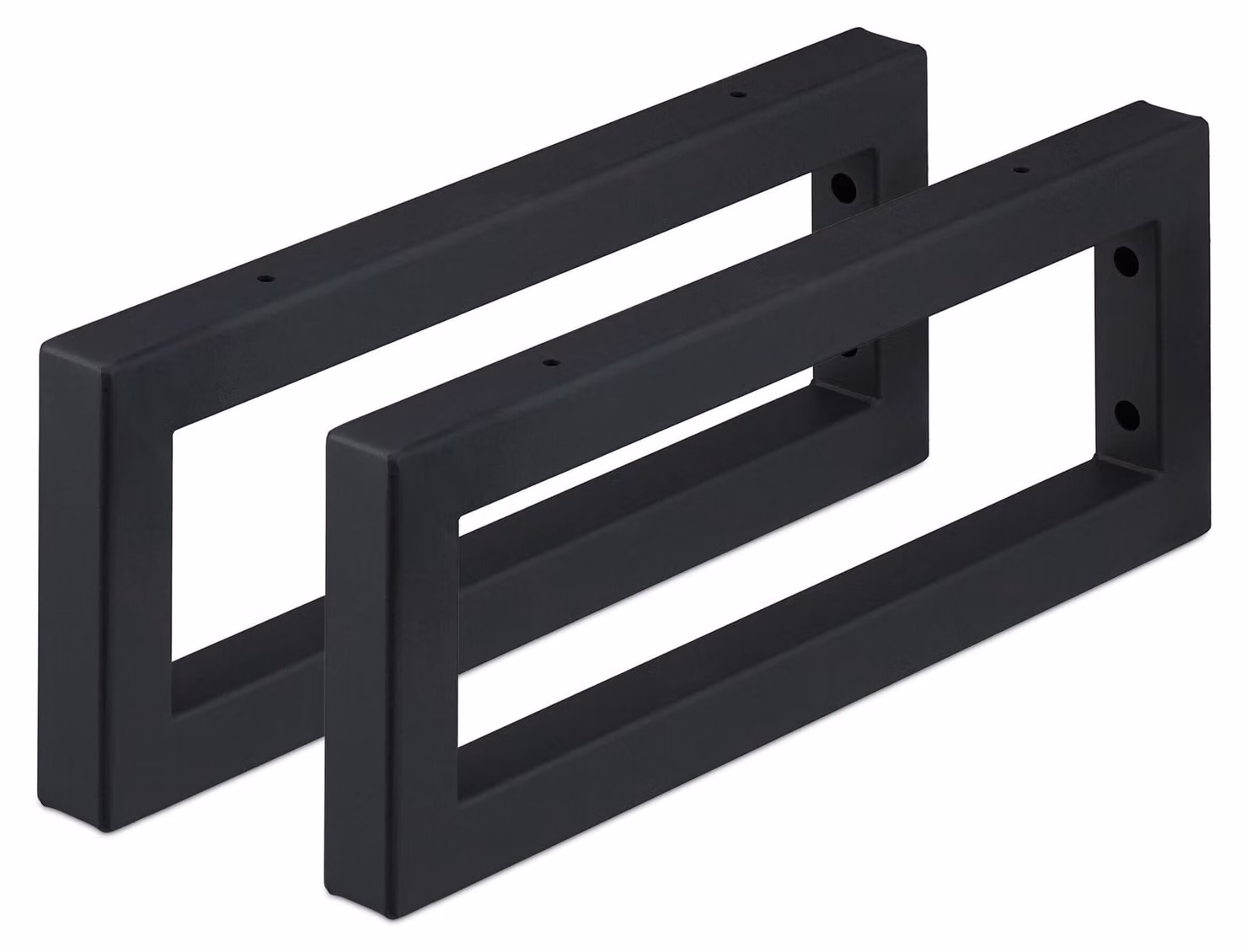 Relaxdays Supporto da parete, set da 2, 40 cm, acciaio, supporto per lavabo e mensola a muro, mensola rettangolare, nero