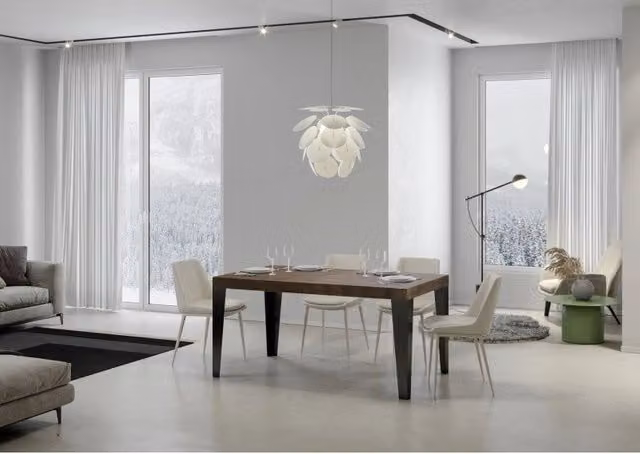 Tavolo allungabile Flame ITAMOBY con telaio Antracite e piano Noce, L/P: 200/460 x 90 cm