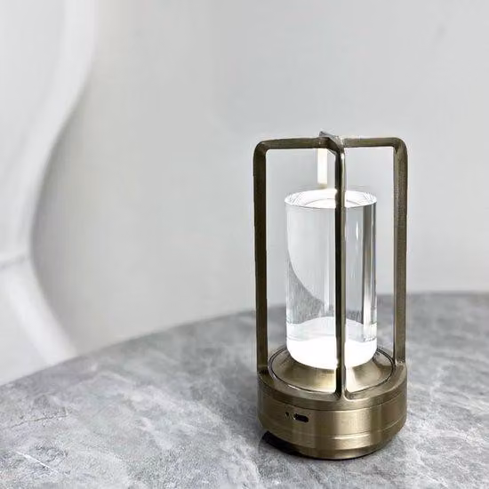Lampada LED portatile, ricaricabile, senza fili, con 3 colori, dimmerabile, alimentata a batteria, piccola lampada da tavolo, ideale per ristoranti, camere da letto, bar, caffè, campeggio