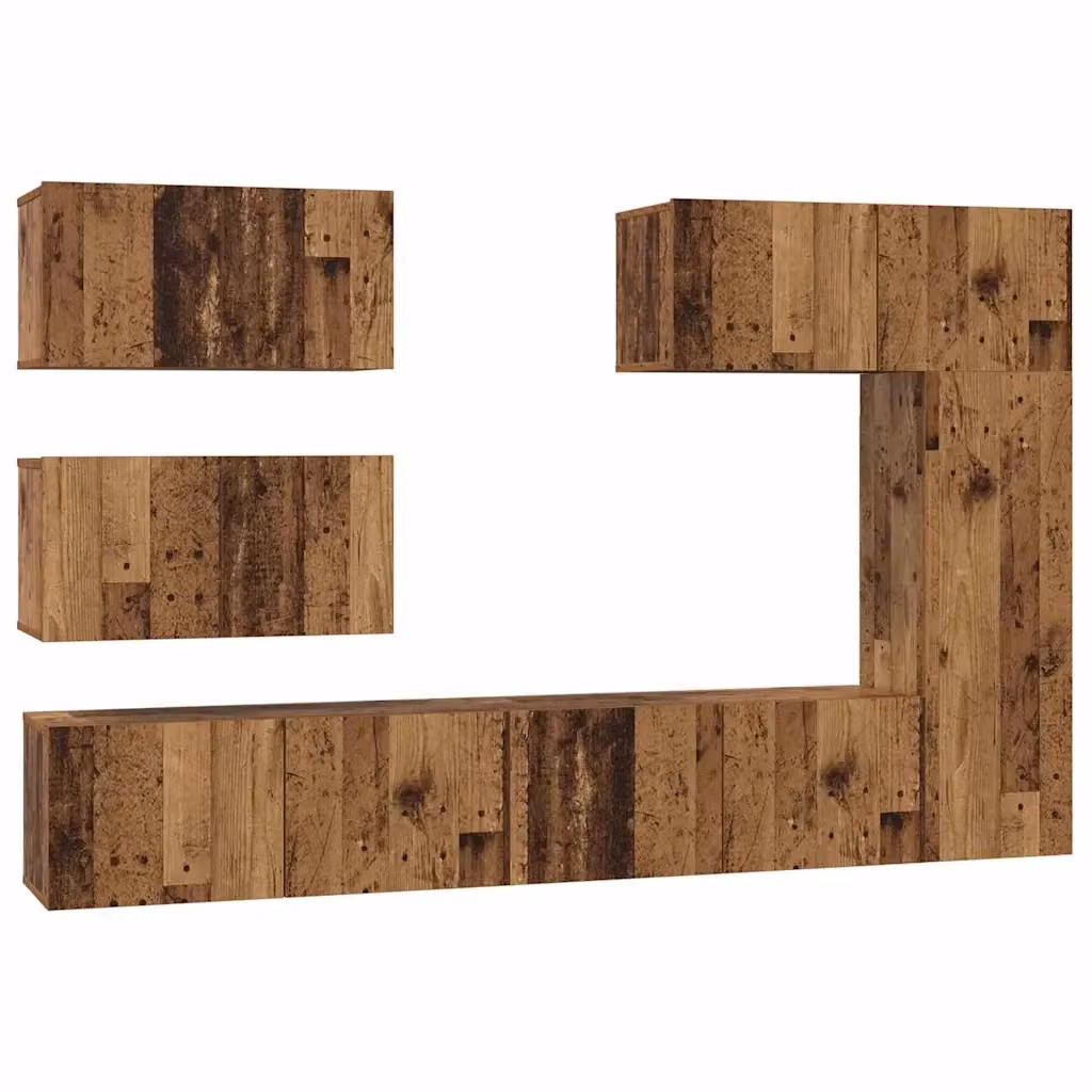 Set di 6 mobili TV moderni vidaXL in legno color marrone per soggiorno – 2