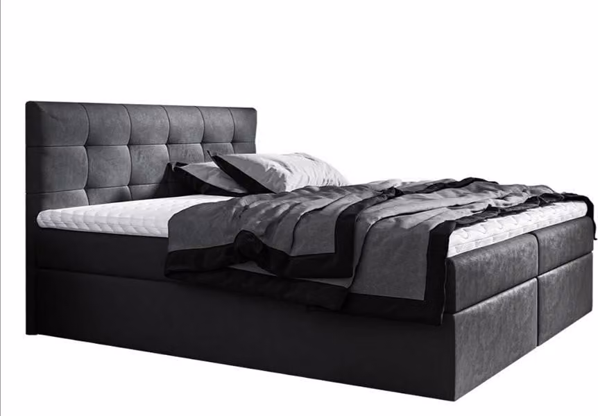 Modernes Polsterbett Bett Betten Ehebett Bettgestell Doppelbett 160x200 Schwarz