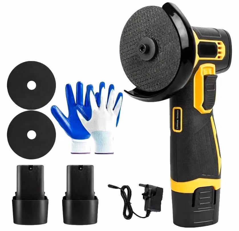Smerigliatrice angolare, motore da 500W, fino a 19500 giri/min, dimensioni 17cm x 8cm x 10cm, design portatile, peso 1 kg