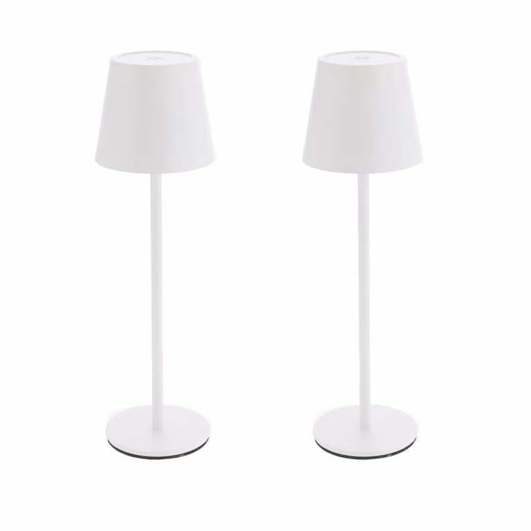 2x XL lampada da tavolo ricaricabile in metallo bianco con funzione touch 3 toni bianchi lampada da comodino dimmerabile lampada da tavolo
